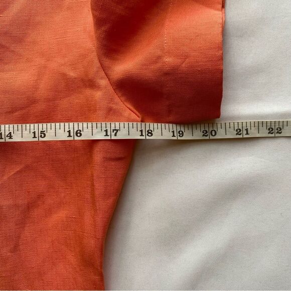 NWT Theory Bright Coral Galena Linen Midi Dress Size 2 - Picture 15 of 16